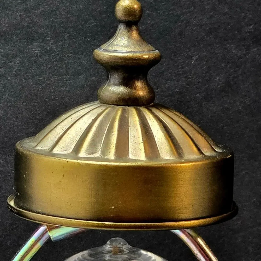 Ornate Table Lamp Antique Brass Tone 14 Inch Working No Shade1990s-2000